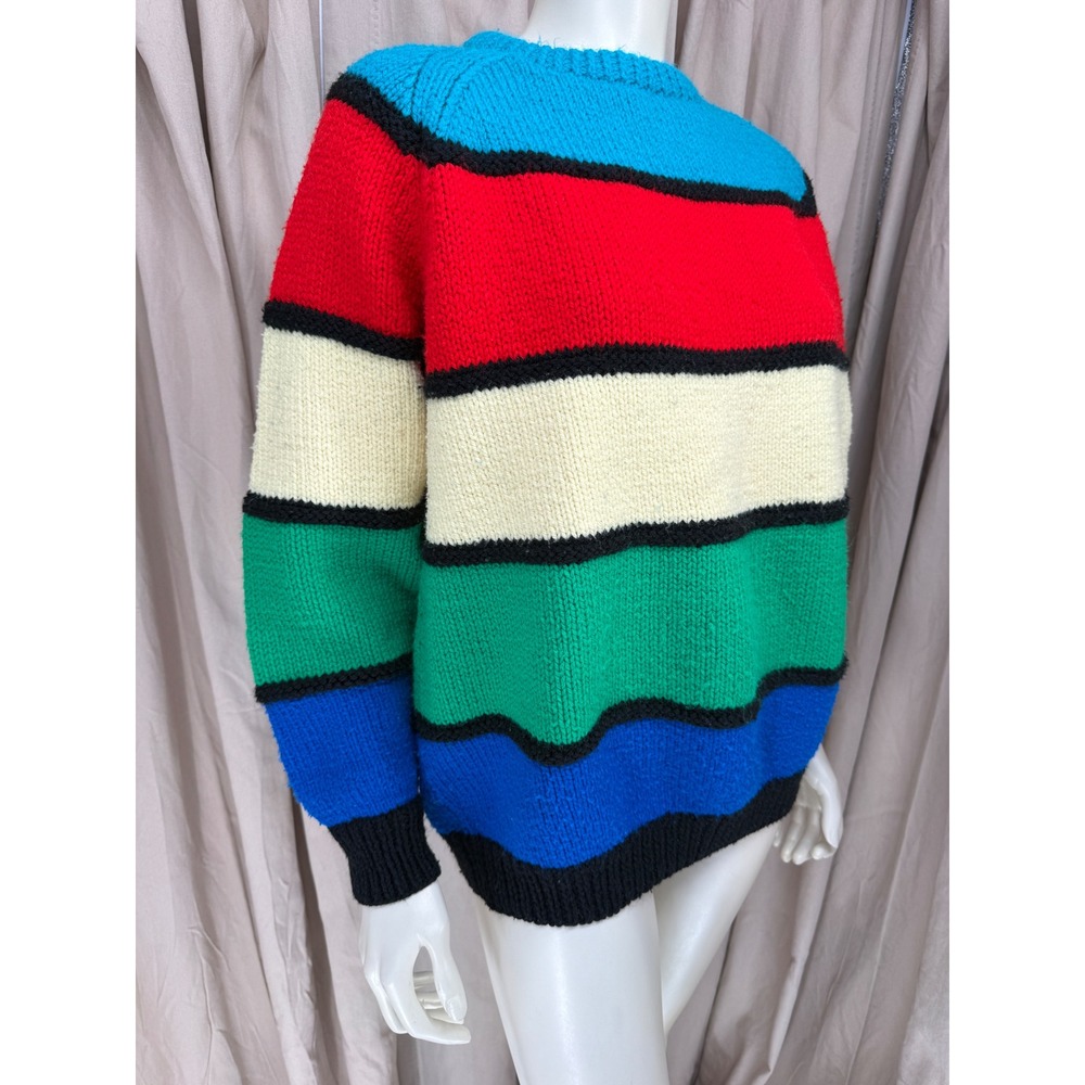 Vintage 80s De Francisco Original Color Block Sweater Oversized Memphis New Wave